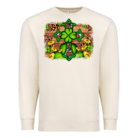 Sandshell Western Shamrock Cross Leopard Background Premium Sweatshirt - Artiststas
