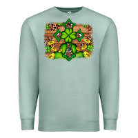 Seafoam Western Shamrock Cross Leopard Background Premium Sweatshirt - Artiststas