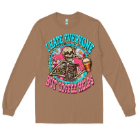 Toasted Coconut i hate everyone but coffee helps Long Sleeve Tee - Zillion Design Studio