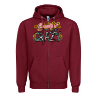 Burgundy beautiful crazy Zipper Hoodie - CowhideDigitalArt