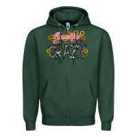 Sports Green beautiful crazy Zipper Hoodie - CowhideDigitalArt