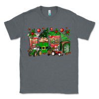 Charcoal Heather christmas tractor coffee cups Classic Tee - texasbilliewilder