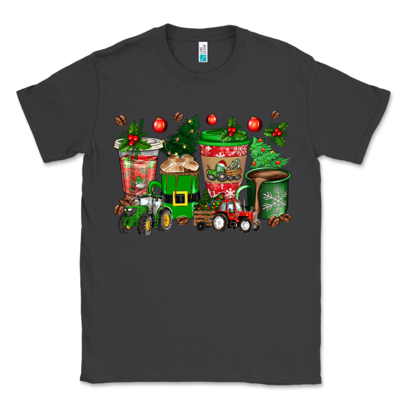 Christmas Tractor Coffee Cups Classic Tee by texasbilliewilder | Teevron