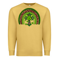 Antique Gold Western Shamrock Cross Rainbow Premium Sweatshirt - Artiststas