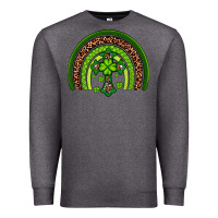 Charcoal Heather Western Shamrock Cross Rainbow Premium Sweatshirt - Artiststas