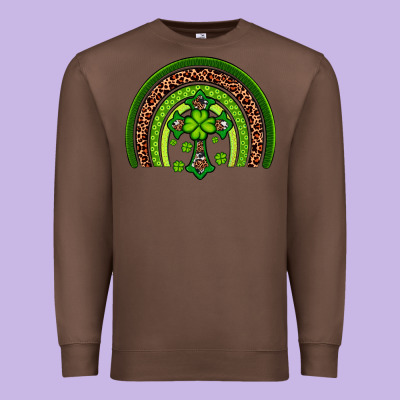 Western Shamrock Cross Rainbow Premium Sweatshirt Designed By Artiststas