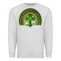 Dove Grey Western Shamrock Cross Rainbow Premium Sweatshirt - Artiststas