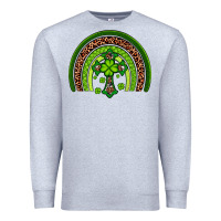 Heather Grey Western Shamrock Cross Rainbow Premium Sweatshirt - Artiststas