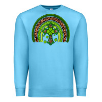 Ocean Blue Western Shamrock Cross Rainbow Premium Sweatshirt - Artiststas