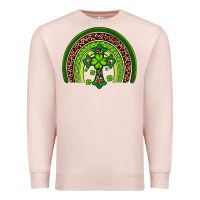 Pale Pink Western Shamrock Cross Rainbow Premium Sweatshirt - Artiststas