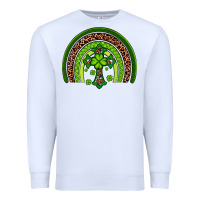 White Western Shamrock Cross Rainbow Premium Sweatshirt - Artiststas