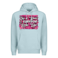 Blue Mist This is what a survivor looks like Breast Cancer Premium Hoodie - NancyCooperArtShop