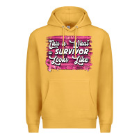 Mustard This is what a survivor looks like Breast Cancer Premium Hoodie - NancyCooperArtShop