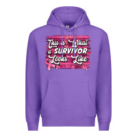 Purple This is what a survivor looks like Breast Cancer Premium Hoodie - NancyCooperArtShop