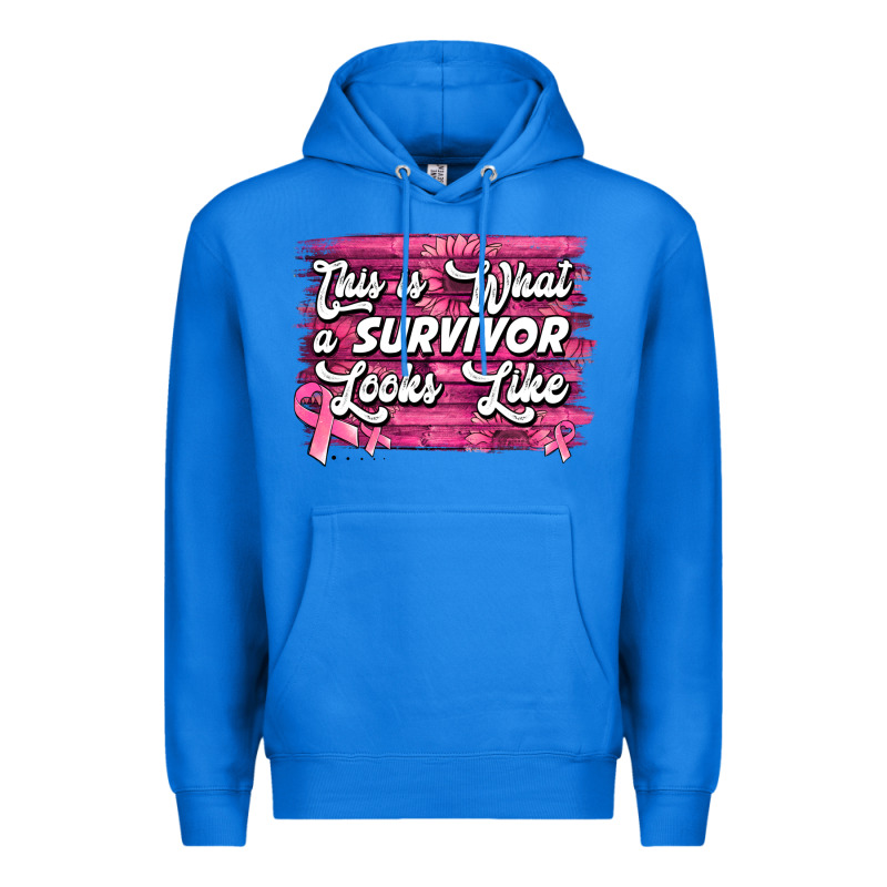 This Is What A Survivor Looks Like Breast Cancer Premium Hoodie by NancyCooperArtShop | Teevron
