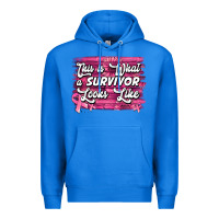True Royal This is what a survivor looks like Breast Cancer Premium Hoodie - NancyCooperArtShop