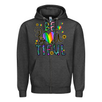 Charcoal Heather be you tiful Zipper Hoodie - CowhideDigitalArt