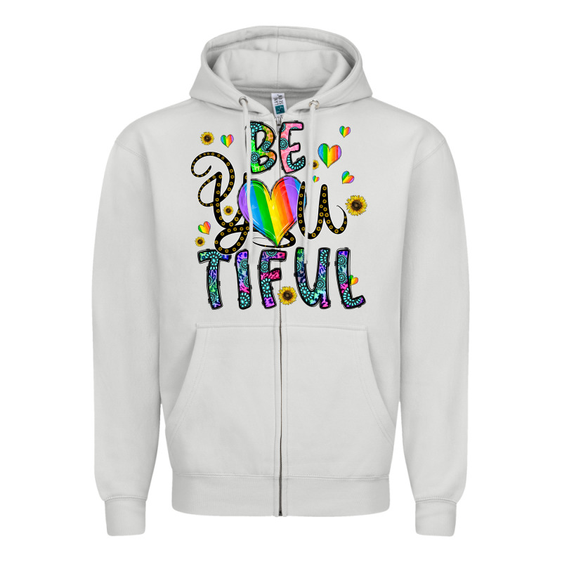 Be You Tiful Zipper Hoodie by CowhideDigitalArt | Teevron