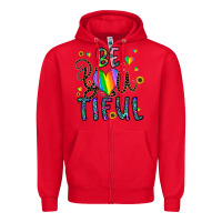 Red be you tiful Zipper Hoodie - CowhideDigitalArt
