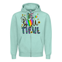 Seafoam be you tiful Zipper Hoodie - CowhideDigitalArt
