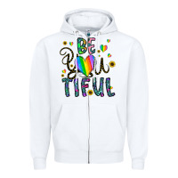 White be you tiful Zipper Hoodie - CowhideDigitalArt