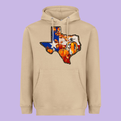 Texas Map Fall Heavyweight Hoodie Designed By Jahusdesignshop