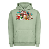 Pigment Oil Green christmas coffee Urban Hoodie - MaliasSmallBusiness