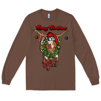 Chestnut merry christmas longhorn cow Long Sleeve Tee - RanaPortraitStore