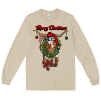 Mushroom merry christmas longhorn cow Long Sleeve Tee - RanaPortraitStore