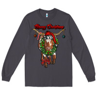Smoke merry christmas longhorn cow Long Sleeve Tee - RanaPortraitStore