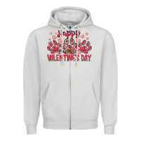 Dove Grey happy valentines day dog pet Zipper Hoodie - RacoonDesign