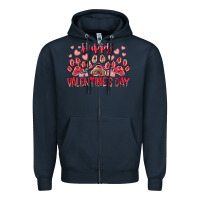 Navy happy valentines day dog pet Zipper Hoodie - RacoonDesign
