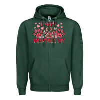 Sports Green happy valentines day dog pet Zipper Hoodie - RacoonDesign