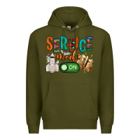 Army Green service mode on Premium Hoodie - NancyCooperArtShop