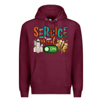 Burgundy service mode on Premium Hoodie - NancyCooperArtShop