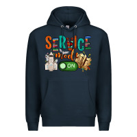 Navy service mode on Premium Hoodie - NancyCooperArtShop