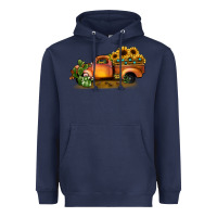 Navy sunflower truck Heavyweight Hoodie - JahusDesignShop