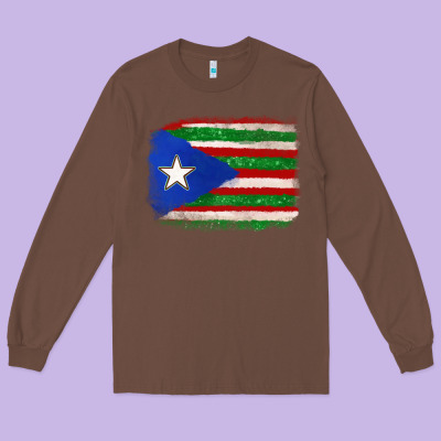 Mexico And Puerto Rico Flag Long Sleeve Tee Designed By Texasbilliewilder