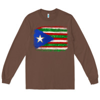 Chestnut Mexico and Puerto Rico Flag Long Sleeve Tee - texasbilliewilder