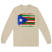 Mushroom Mexico and Puerto Rico Flag Long Sleeve Tee - texasbilliewilder