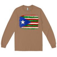 Toasted Coconut Mexico and Puerto Rico Flag Long Sleeve Tee - texasbilliewilder