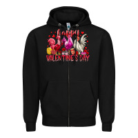 Black happy valentines day Zipper Hoodie - RacoonDesign