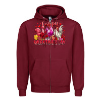 Burgundy happy valentines day Zipper Hoodie - RacoonDesign