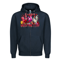 Navy happy valentines day Zipper Hoodie - RacoonDesign