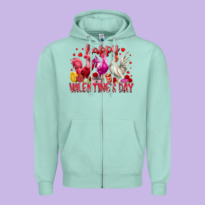 Happy Valentines Day Zipper Hoodie Designed By Racoondesign