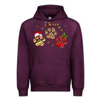 Mauve Wine christmas paws Urban Hoodie - MaliasSmallBusiness