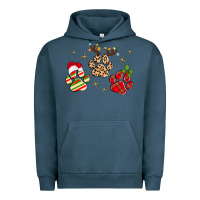 Pigment Midnight Navy christmas paws Urban Hoodie - MaliasSmallBusiness