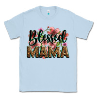 Dusty Blue flowers blessed mama Classic Tee - Zillion Design Studio