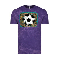 Cloud Purple glitter soccer leopard Vintage Tee - RanaPortraitStore