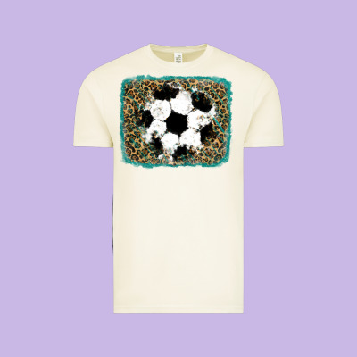 Vintage Tee glitter soccer leopard